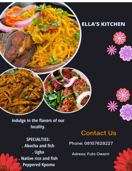 Black Pastel African Food Flyer (us Letter) Template | PosterMyWall