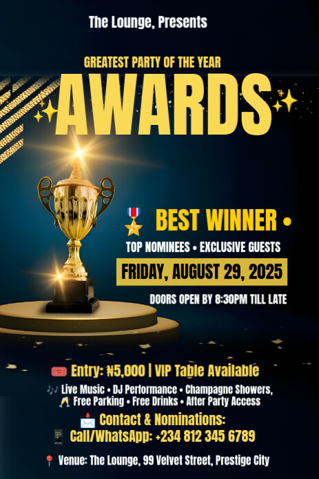 Black Pastel Award Party  Pinterest Graphic template