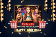 Black Pastel Birthday Wishes Poster template