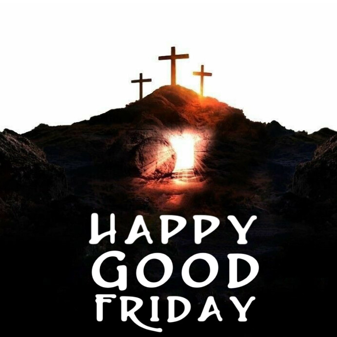 Black Pastel Black And White Happy Good Friday  Instagram Post template