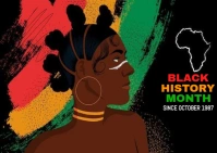 Black Pastel Black History Month Celebration  Postcard Postal template