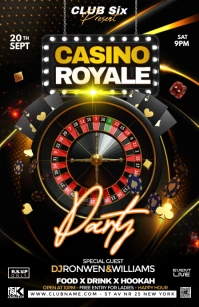 Black Pastel Casino Royale Party Half Page Wi Mezza pagina Wide template