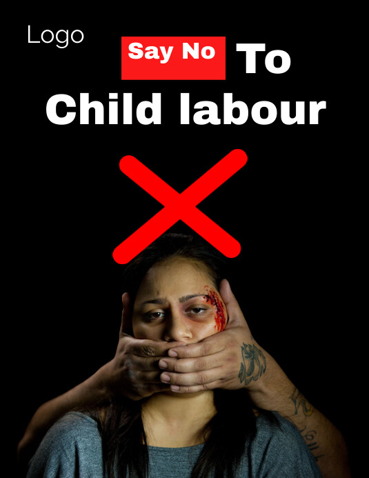 Black Pastel Child Labour Flyer (us Letter) template