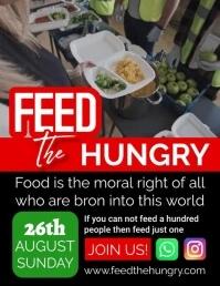 Black Pastel Feed The Hungry Flyer (us Letter template