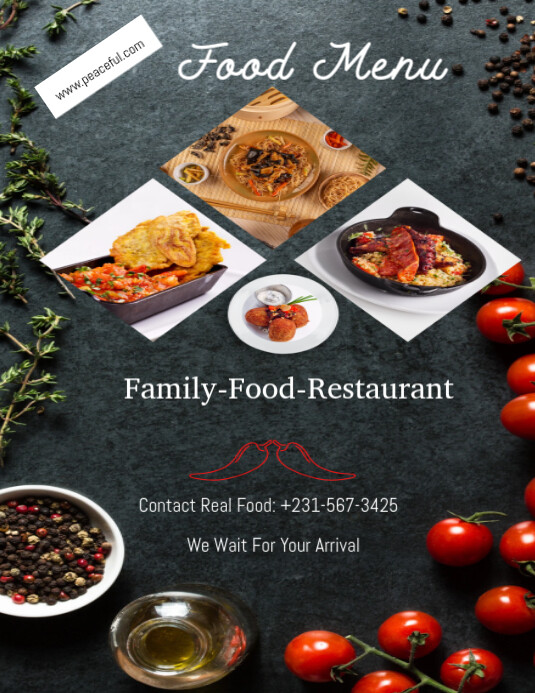 Black Pastel Food Menu  Flyer (us Letter) 传单(美国信函) template