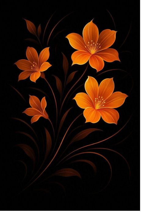 Black Pastel Golden Glow Blooms Poster Templat | PosterMyWall
