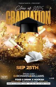 Black Pastel Graduation Party Celebration Tab Tabloid template