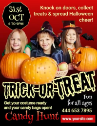 Black Pastel Halloween Trick Or Treat Flyer (us Letter) template