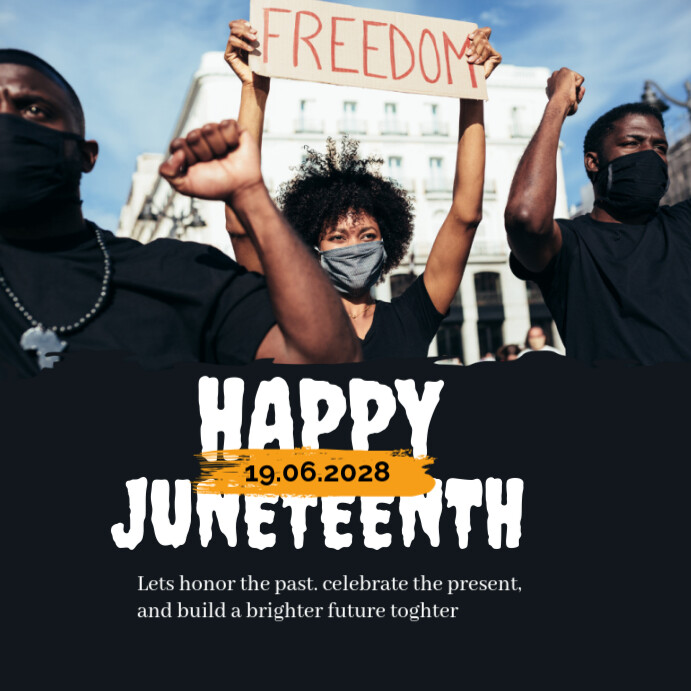 Black Pastel Happy Juneteenth  Instagram Post template