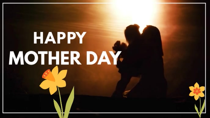 Black Pastel Happy Mother Day  Youtube Thumbnail template