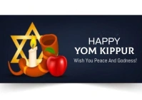 Black Pastel Happy Yom Kippur  Postcard Pocztówka template