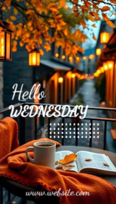 Black Pastel Hello Wednesday Business Card Template | PosterMyWall