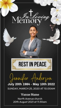 Black Pastel In Loving Memory Card Digital Display (9:16) template