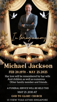 Black Pastel In Loving Memory  Instagram Story template