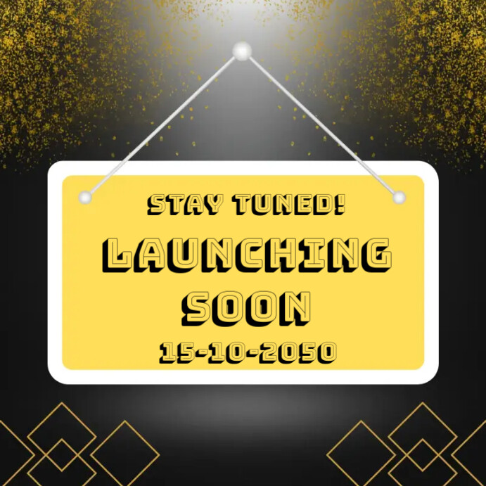 Launching Soon Notification Black Pastel Launching Soon Announcement Instagram Post Template ...