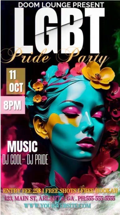 Black Pastel Lgbt Pride Party  Instagram Story template