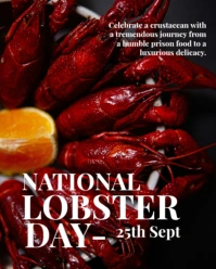 Black Pastel Lobster Day Anniversary  Instagram Portrait template