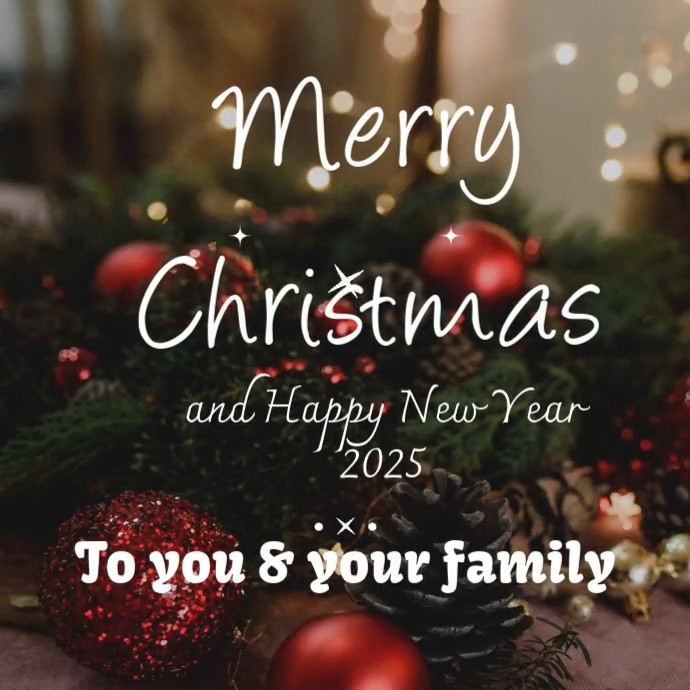 Plantilla de Black Pastel Merry Christmas And Happy New Year Social ...