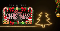 Black Pastel Merry Christmas Video Ad Facebook Ad template