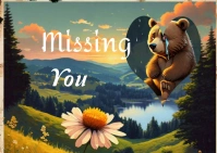 Black Pastel Missing You  Postcard template