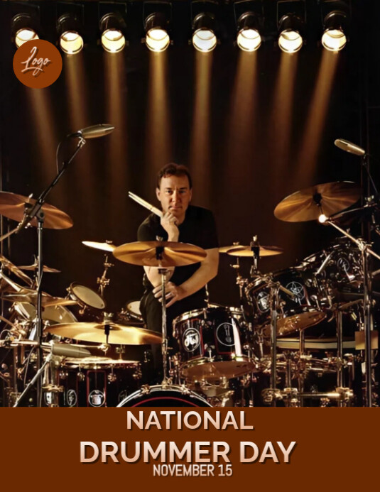 Black Pastel National Drummer Day  Flyer (us Letter) template