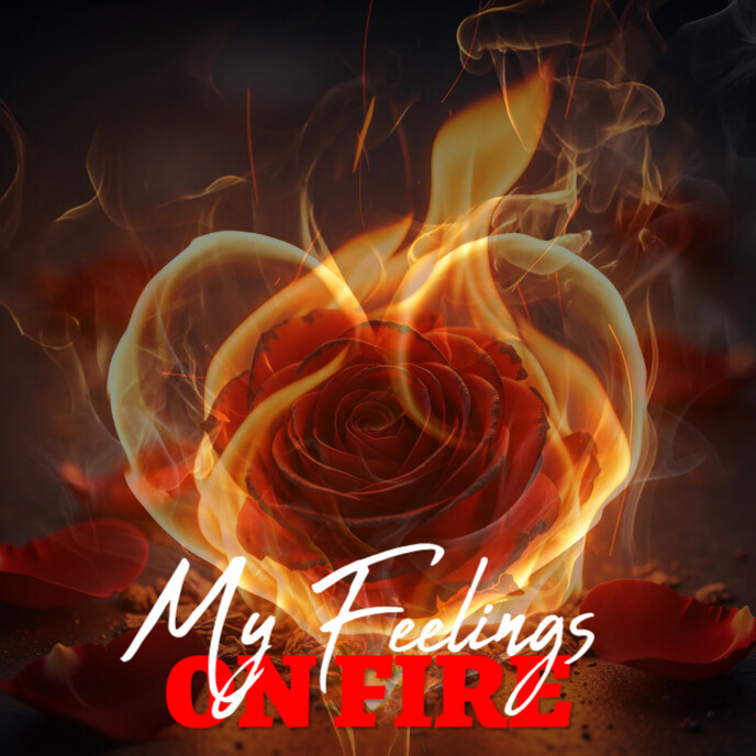 Copy of Black Pastel Red Rose And Fire Album Cover | PosterMyWall
