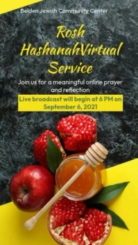 Black Pastel Rosh Hashanah Instagram Reel template