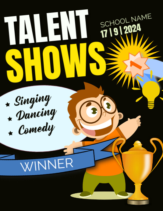 Talent Show Visual Black Pastel Talent Shows Flyer Template Flye | PosterMyWall