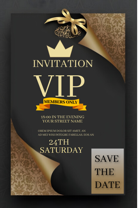 Copy of Black Pastel Vip Invitation Poster | PosterMyWall