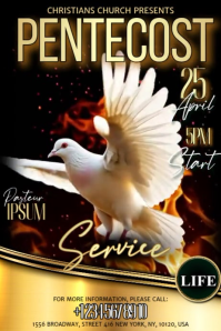 Black Pentecost Service Banner 4' × 6' template