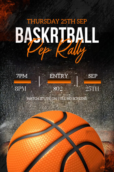 Black Pep Rally Poster Template | PosterMyWall