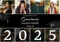 Black Photo Collage Graduation Wish Postcard Postal template