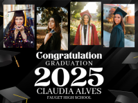Black Photo Collage Graduation Yard Sign template