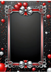 Black Photo Frame/ Wedding Card Template  A3