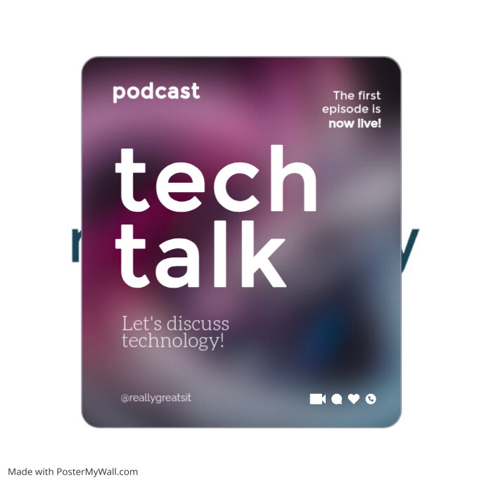 Plantilla de Black Photocentric Neon Tech Talk Podcast | PosterMyWall