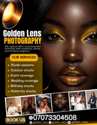 Black Photography Service Flyer Video (us Letter) Volante (Carta US) template