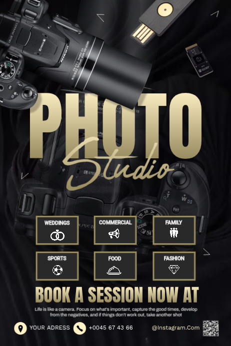 Copy of Black Photography Studio Poster | PosterMyWall