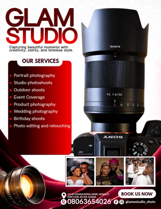 Black Photography Studio Services Flyer Video Template | PosterMyWall