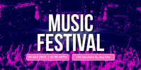 Black pink Maksimalis Music Festival Spanduk Eventbrite template