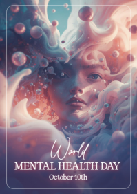 Black pink Maksimalis World Mental Health Day A4 template