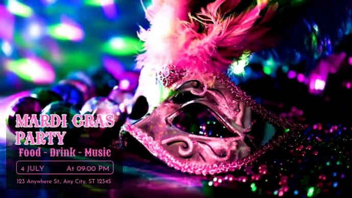 Black pink Modern & Minimal Mardi Gras Party Foto Sampul Saluran Youtube template
