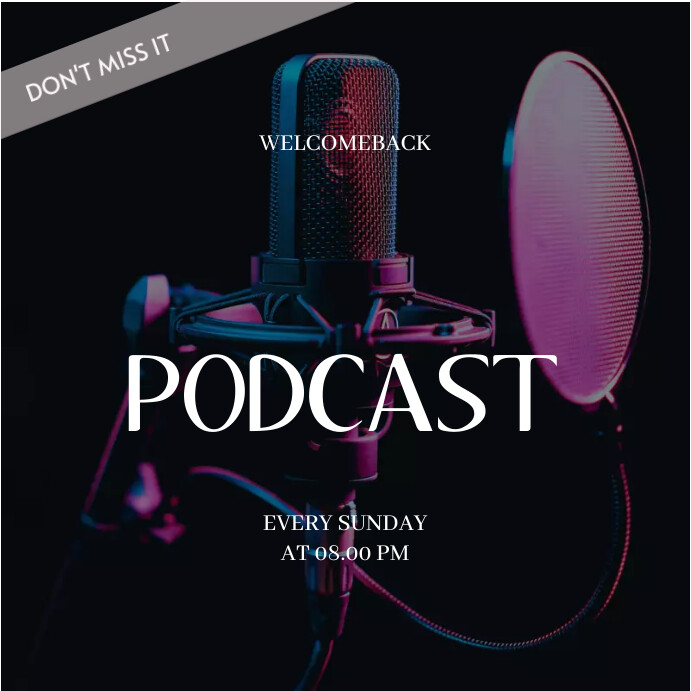 Black pink podcast template Instagram Post