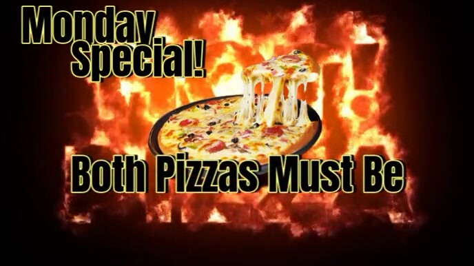 Black  Pizza 2x1 Special Video Ad Digital Display (16:9) template