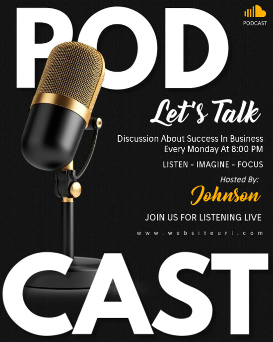 Black Podcast  Instagram Portrait template