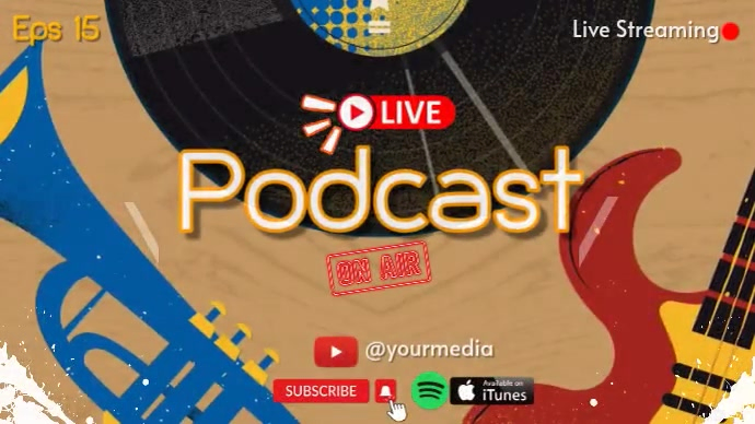 Black Podcast Live Streaming Digital Display Video Template | PosterMyWall