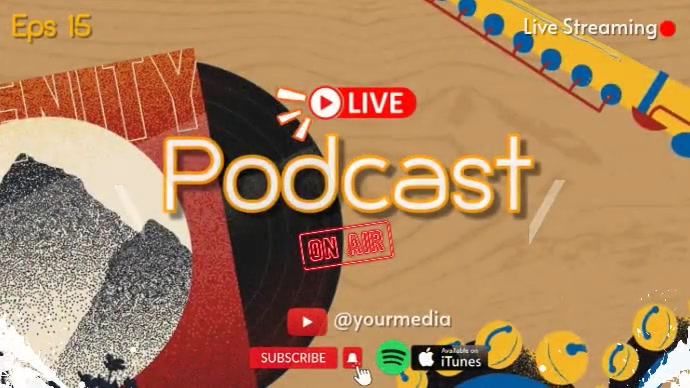 Podcast Stream Black Podcast Live Streaming Digital Display Video Template | PosterMyWall