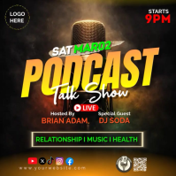 Black Podcast Talk Show Instagram Post Video template