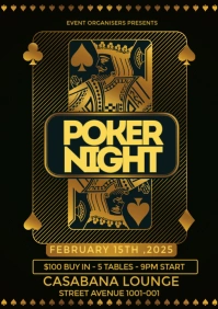 Black Poker Night Flyer  A3 template