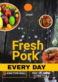 Black Pork Menu A4 template