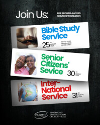 Hitam Church Services Instagram Portrait Template